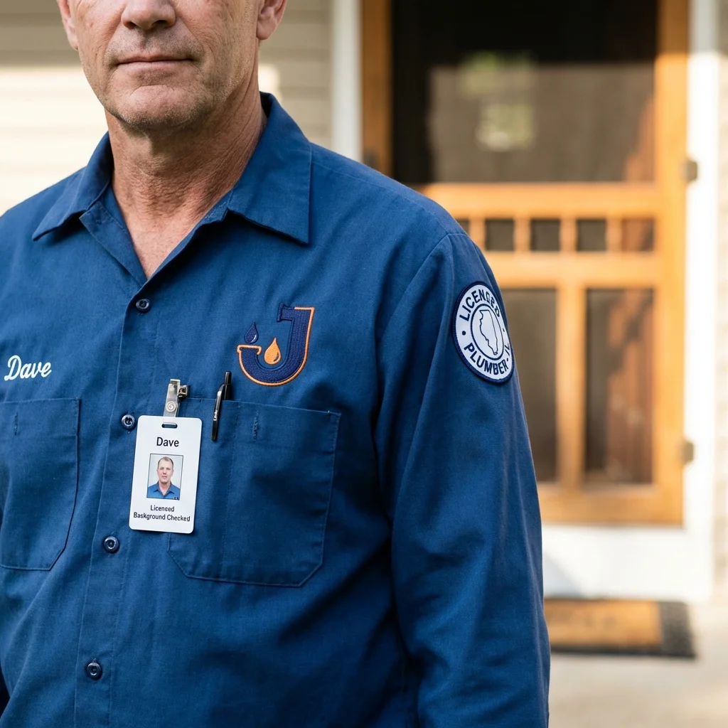 Licensed plumber showing ID badge in Raritan, NJ