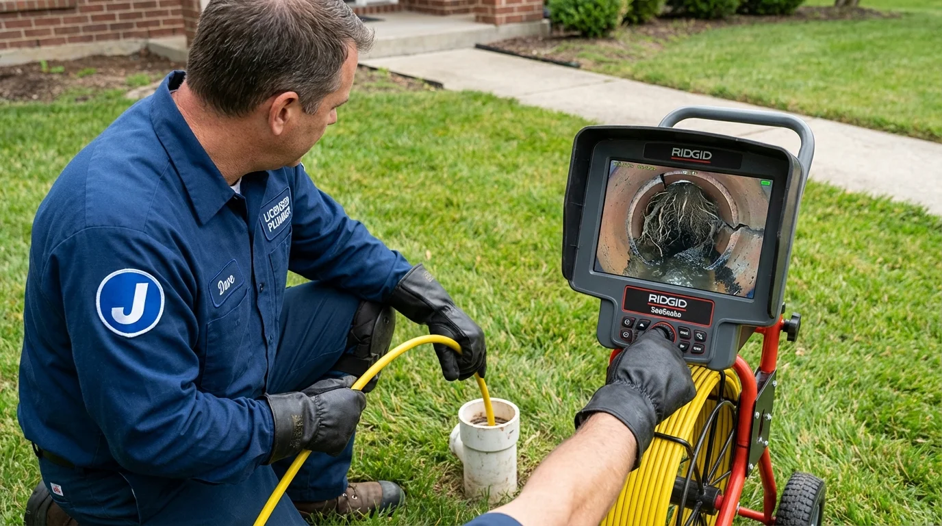 Sewer camera inspection being performed by Johns Plumbing LLC in Raritan
